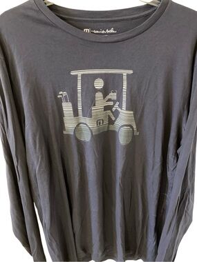 Travis Mathew Men’s Gray/Grey Race You Golf Cart Long Sleeve T-shirt L